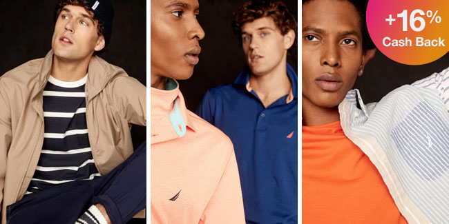 Get 16% Cash Back on qualifying purchases at Nautica